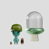 Abducted I Believe alien figure with green UFO and accessories