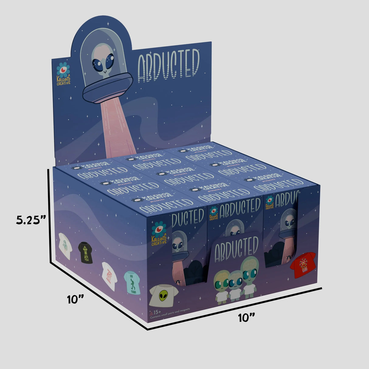 Abducted Blind Box full retail display containing collectible alien figures