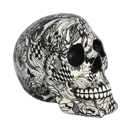 Abstraction Butterfly & Checkers skull