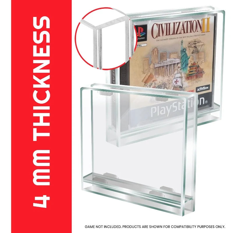 3mm thick crystal clear acrylic protector for PlayStation 1 games
