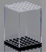 Empty clear acrylic mini figure display case with black studded base