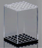 Empty clear acrylic mini figure display case with black studded base