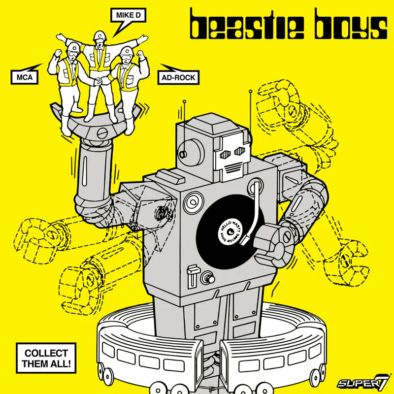 Beastie Boys Intergalactic robot illustration with Mike D, MCA and Ad-Rock artwork from packaging