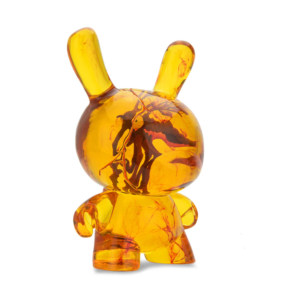 Side angle of Amber Dunny resin art figure with amber translucent finish