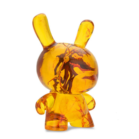 Side angle of Amber Dunny resin art figure with amber translucent finish