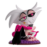 Angel Dust Hazbin Hotel Youtooz vinyl figure sitting pose with pink details and pet pig on purple base.