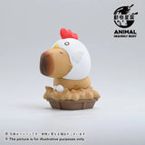 Capybara collectible figure dressed as a chicken sitting in a nest from Capybara Series 2 blind box.