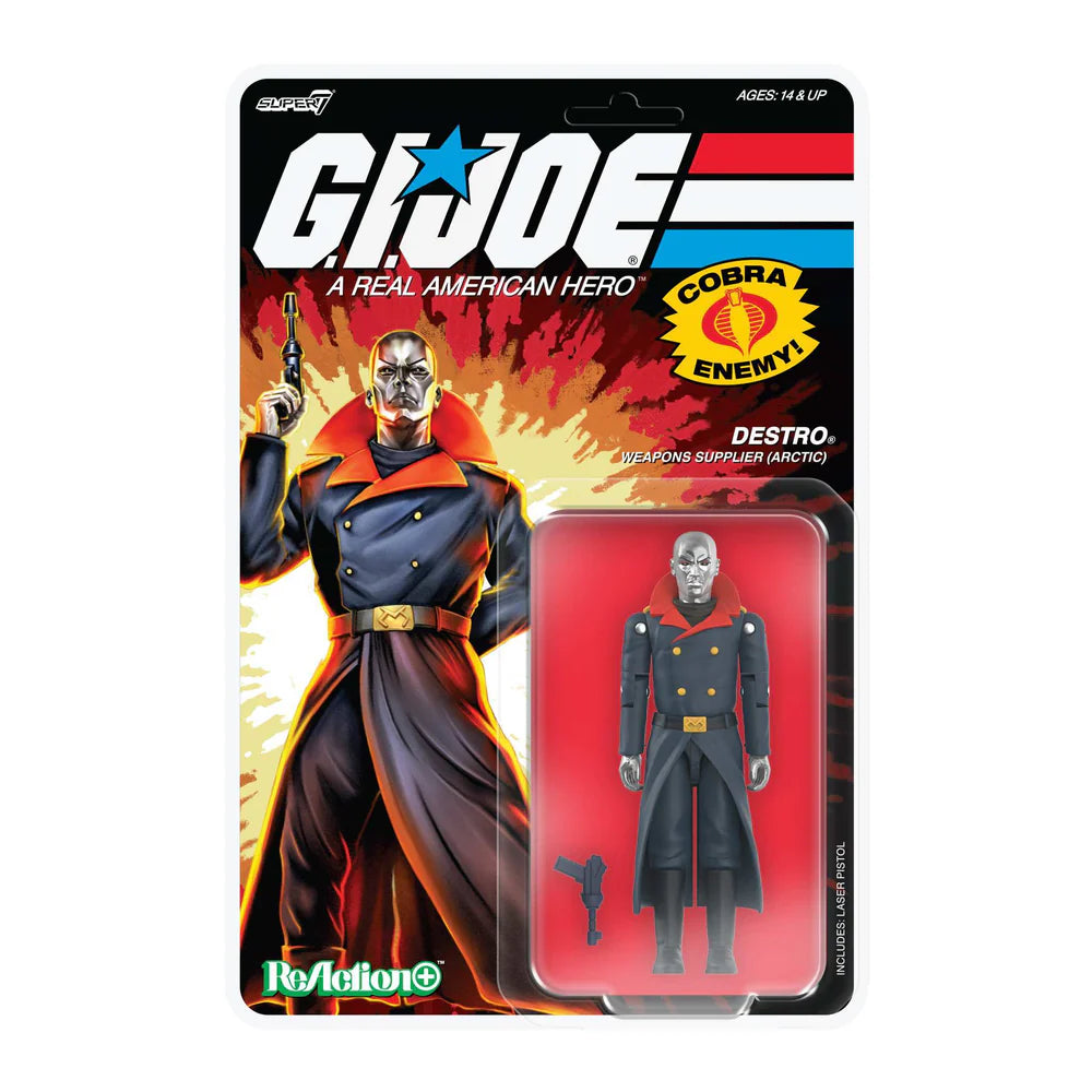 Arctic Destro GI Joe ReAction+ Figure on retro movie-inspired packaging