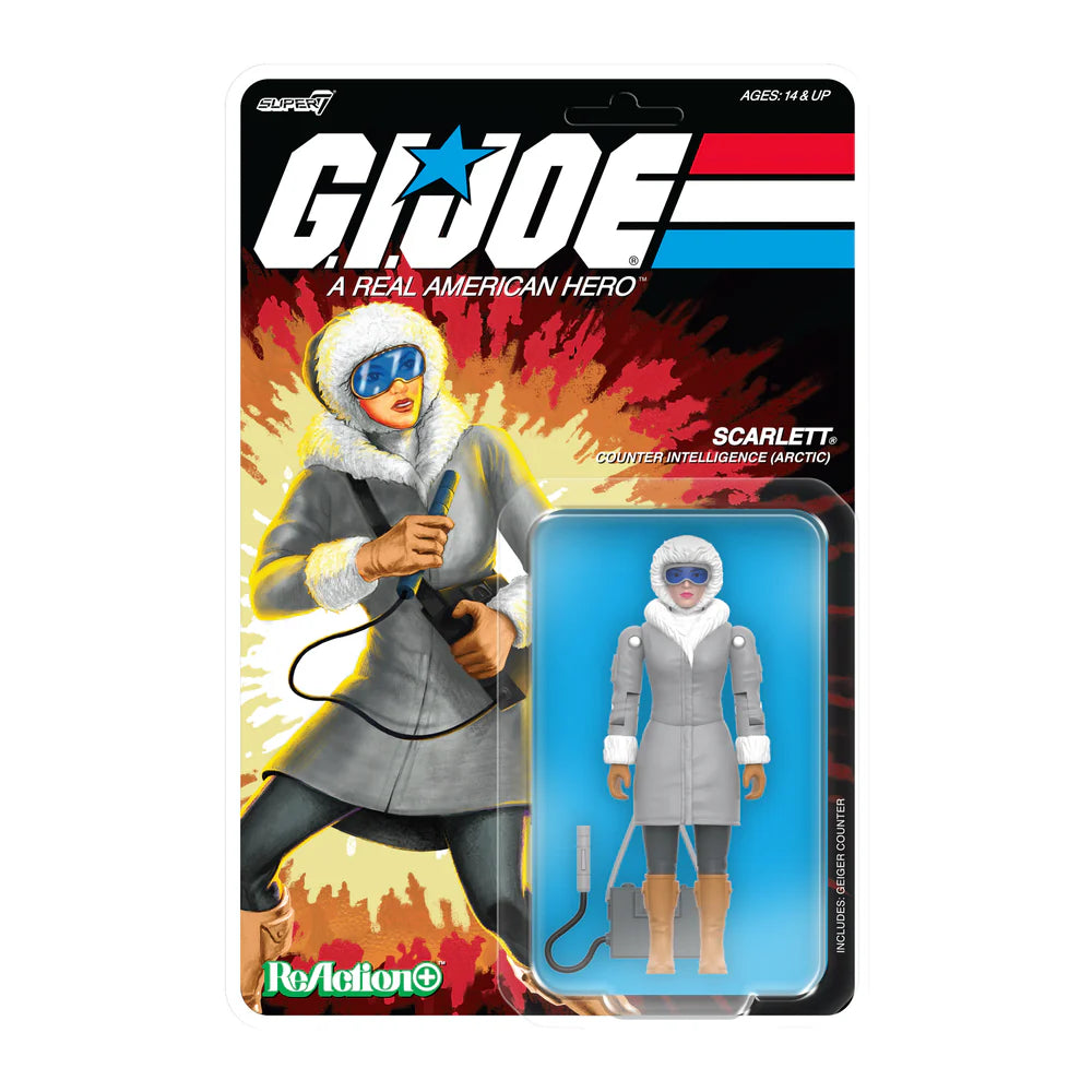 Arctic Scarlett ReAction+ Figure in retro G.I. Joe blister packaging