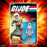 Arctic Scarlett GI Joe ReAction+ Figure displayed on explosive retro card art