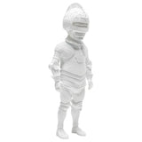 Side view of Armor of Super Polifilo white statue, Nicolas Buffe design.