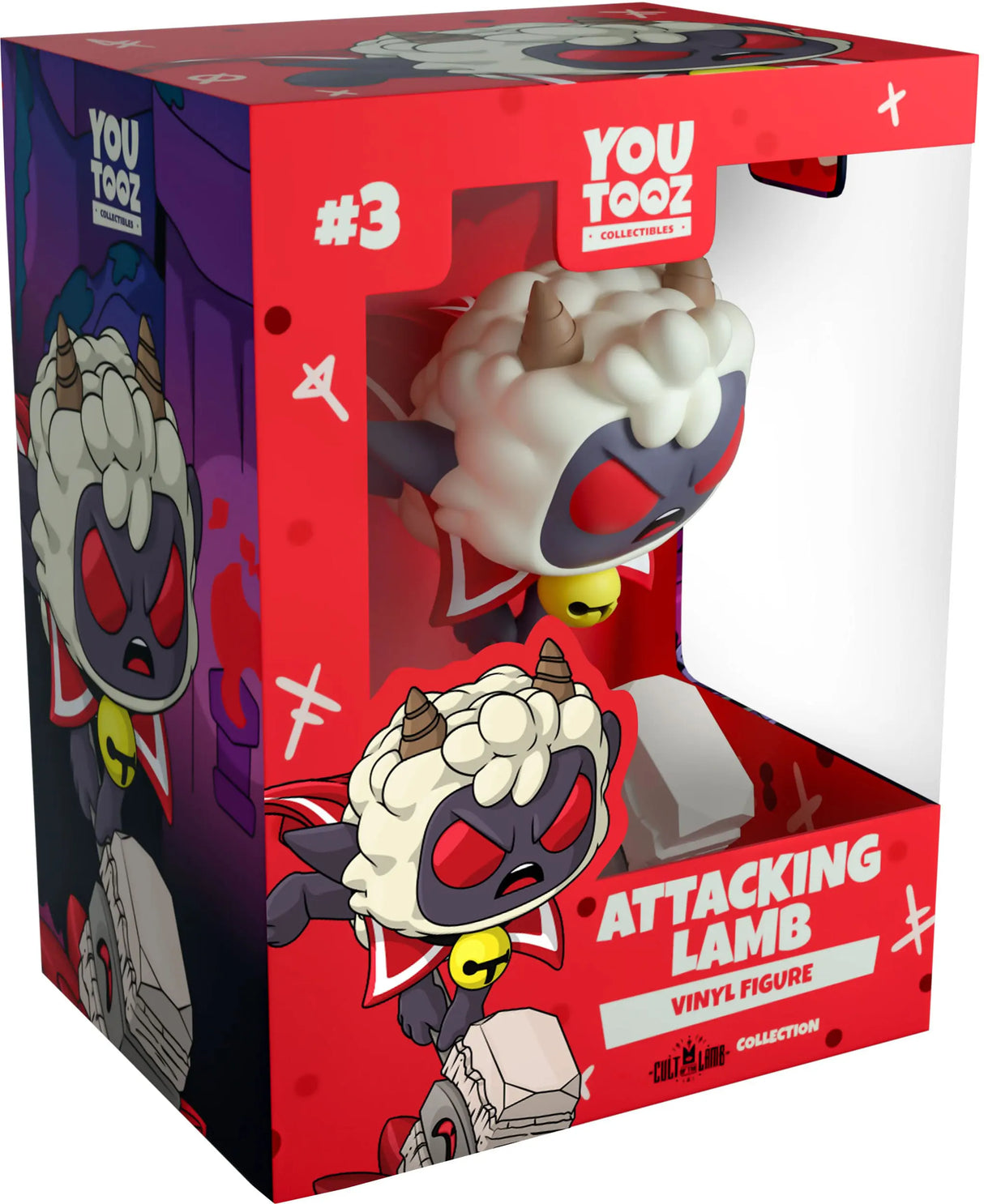 Cult of the Lamb Attacking Lamb Youtooz figure in collector packaging