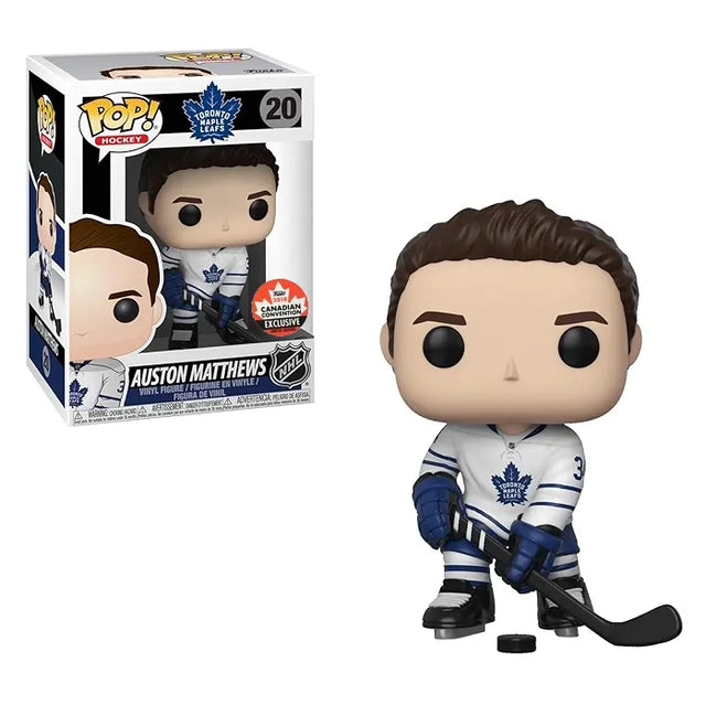 Auston Matthews Toronto Maple Leafs away jersey Funko Pop Vinyl NHL figure with exclusive sticker and display box