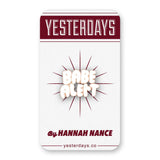 Babe Alert enamel pin on Yesterdays branded card