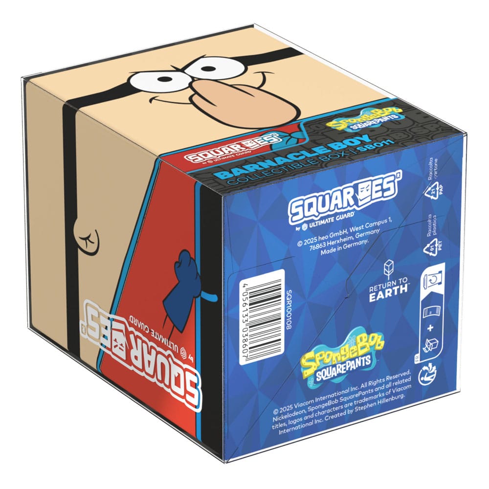 Angled view of Barnacle Boy Squaroes collectible box.