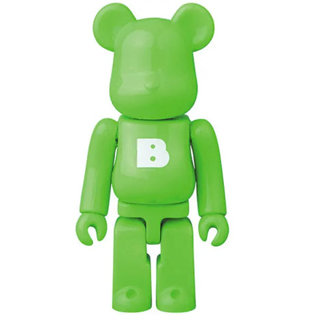 Medicom Toy BE@RBRICK Series 38 Basic Letter 100 percent green bearbrick figure with white B logo on white background