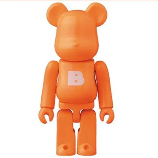Medicom Toy BE@RBRICK Series 39 Basic Letter 100 percent orange bearbrick figure on white background