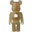 Medicom Toy BE@RBRICK Series 40 Basic Letter 100 percent translucent amber bearbrick figure on white background