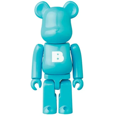 Medicom Toy BE@RBRICK Series 41 Basic Letter B 100 percent bearbrick figure in turquoise color on white background