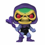 Close-up of Funko Pop! Battle Armor Skeletor with skull face and purple armor details.