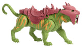 Side profile of Battle Cat 2026 movie action figure with detailed saddle armor