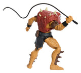 Rear action pose of Beast Man 2026 movie figure swinging whip accessory