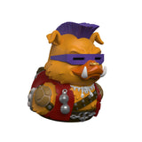 Front view of Bebop TUBBZ duck with purple shades and tusks.