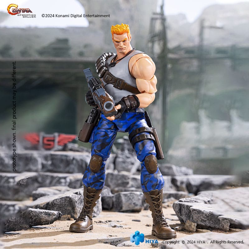 Bill Rizer Contra Operation Galuga action figure battle scene pose with rifle