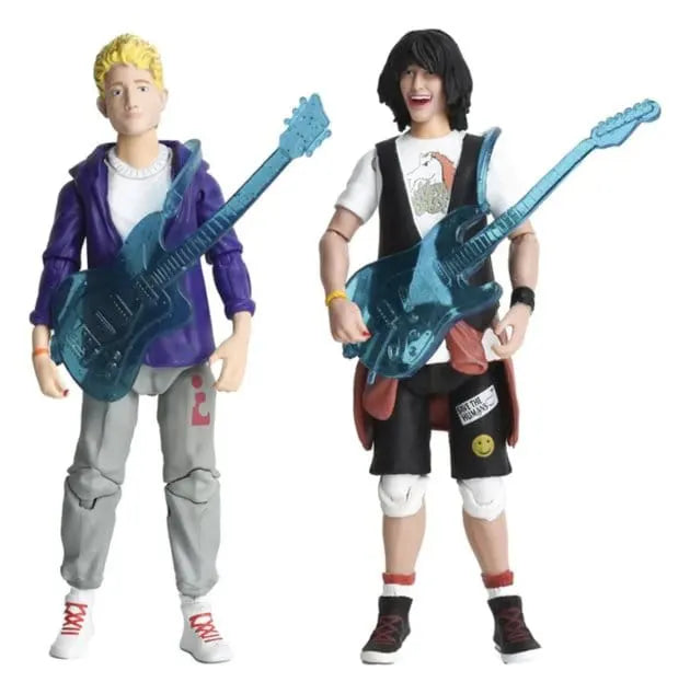 Bill and Ted's Excellent Adventure Limited Edition action figures with blue guitar accessories