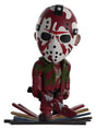 Front view of Bloody Jason Dead by Daylight Youtooz Vinyl Figure holding a blood-covered machete.