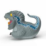 Side view of Blue TUBBZ showing blue stripe markings and raptor tail