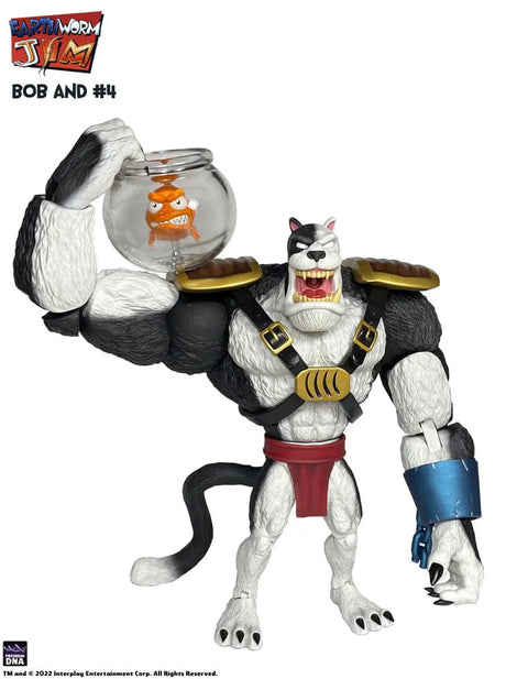 Front view of #4 Earthworm Jim action figure with armor and red trunks