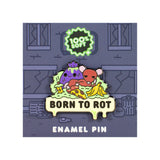 Born to Rot enamel pin by 100% Soft featuring cute rotting food characters with dripping slime and soft enamel finish