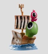 turtle and bird pirate ship figure cardboard boat collectible
