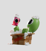 turtle and bird bath scene figure cardboard box collectible