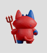 Back view of Bubba Bad Hellhounds vinyl figure with red and blue color details