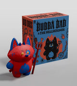 Bubba Bad Hellhounds figure displayed next to illustrated packaging box