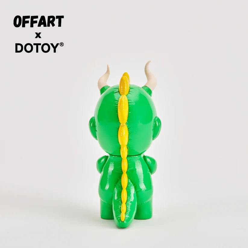 Back view showing yellow dragon spikes and tail of Jimmy Boy figure