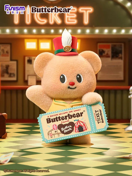Butterbear Adorable Influencer Series ticket seller figure holding a Butterbear Land admission ticket