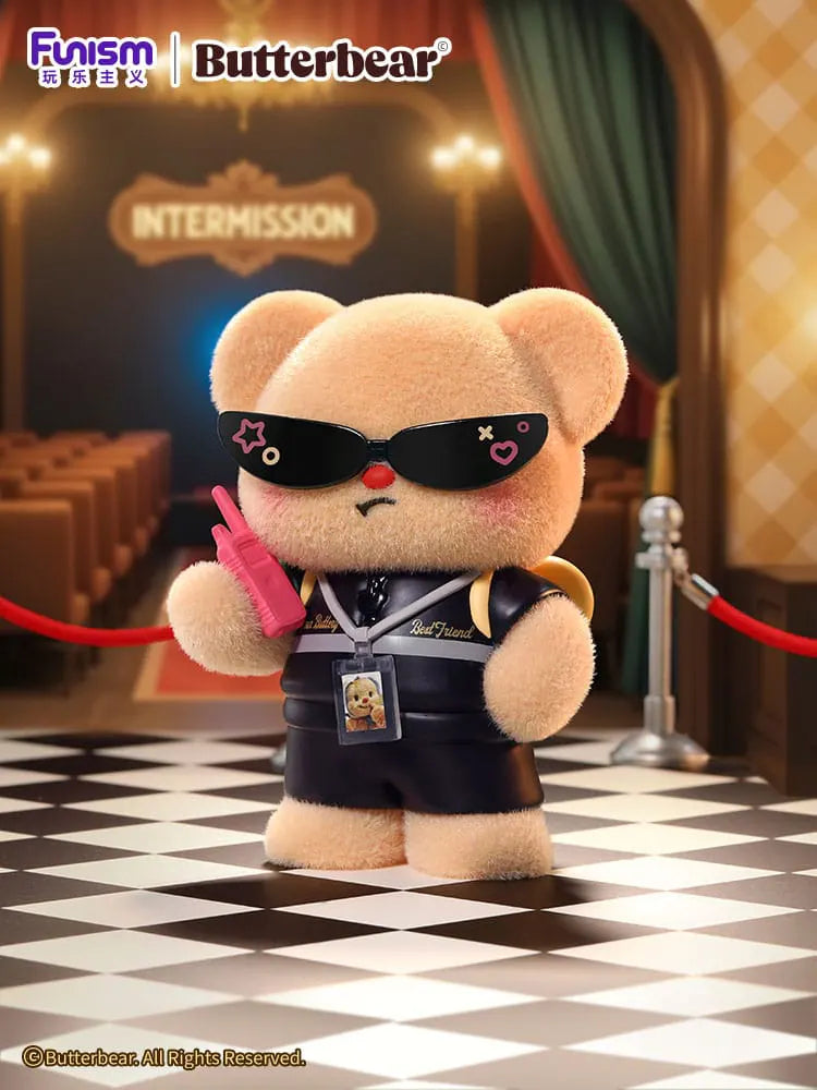 Butterbear Adorable Influencer Series security guard figure wearing sunglasses and holding a walkie-talkie