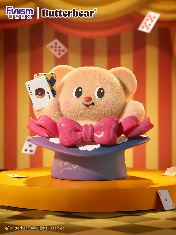 Butterbear Adorable Influencer Series Chase figure performing a magic trick with a top hat and playing cards