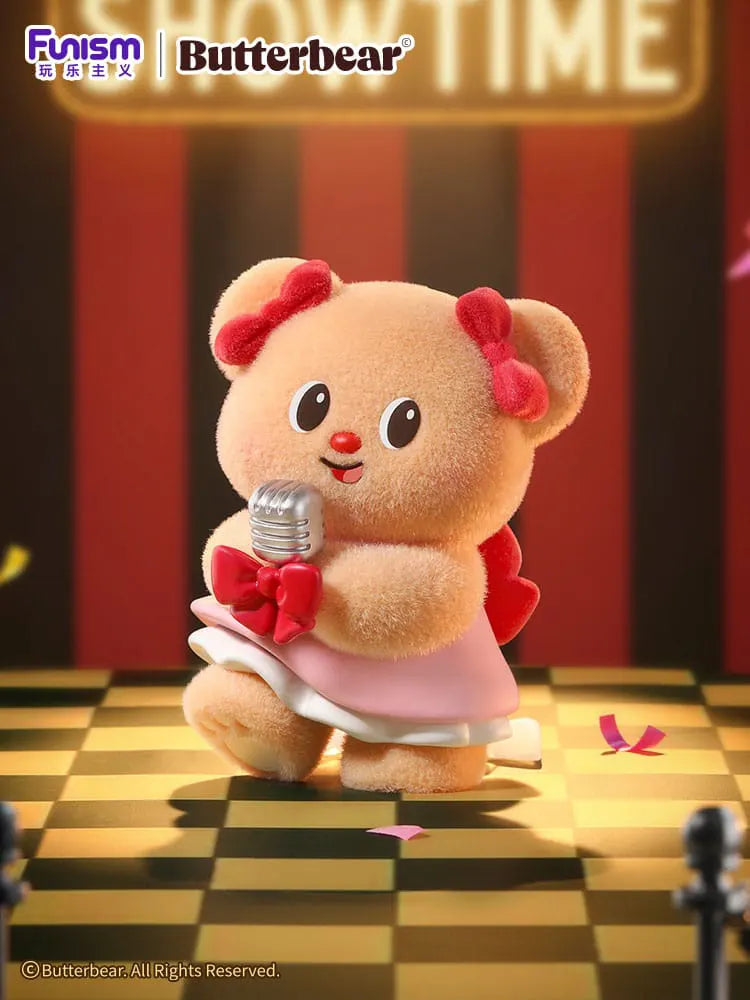 Butterbear Adorable Influencer Series singer figure performing with a vintage microphone