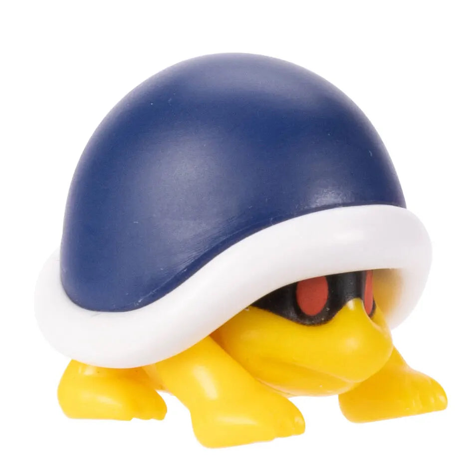 Angled view of Buzzy Beetle Super Mario collectible figure in crawling stance