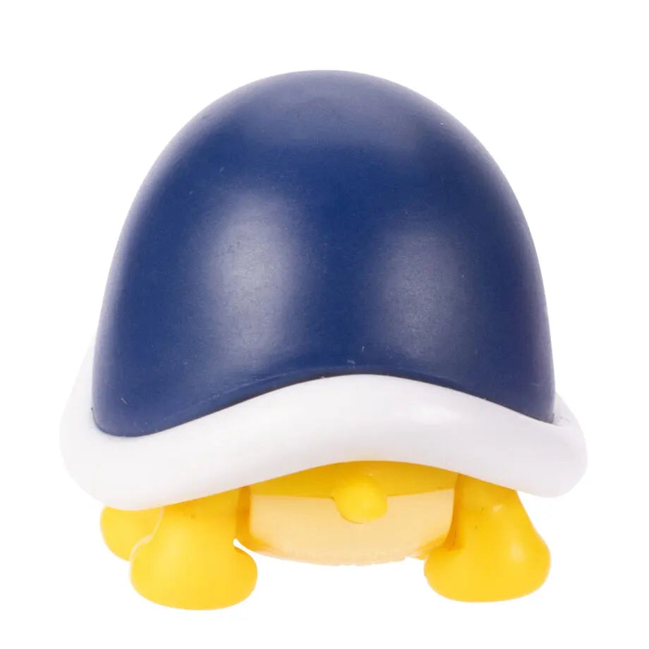 Rear view of Buzzy Beetle Super Mario action figure with smooth blue shell