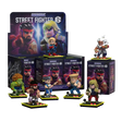 Street Fighter arcade blind box display with multiple low-poly character figures