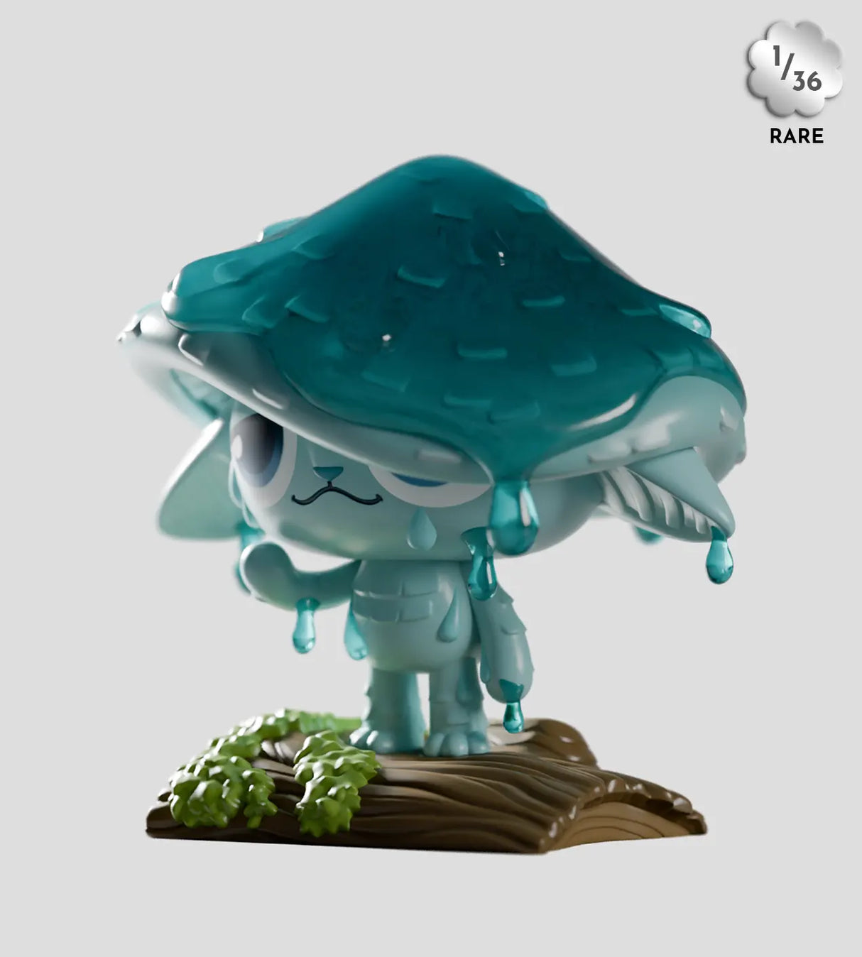 capkins rare blue dripping mushroom figure collectible