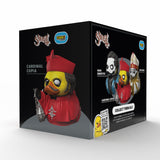 Back view of Cardinal Copia TUBBZ figure in red robes holding censer