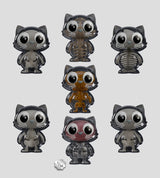 Catscans Bare Bones blind box series featuring multiple X-ray style cat figures with different skeleton designs