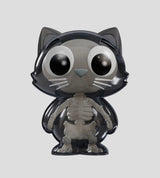 Catscans Bare Bones cat figure with classic white skeleton inside transparent body
