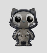Catscans Bare Bones cat showing full ribcage and spine inside dark transparent shell